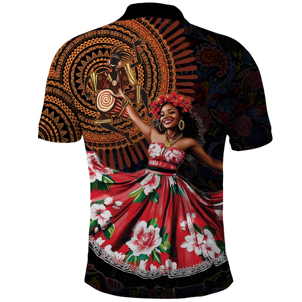 Sega Traditional Dance Polo Shirt Paisley Mix African Pattern