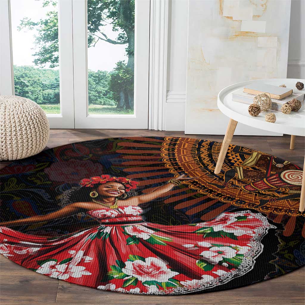 Sega Traditional Dance Round Carpet Paisley Mix African Pattern - Wonder Print Shop
