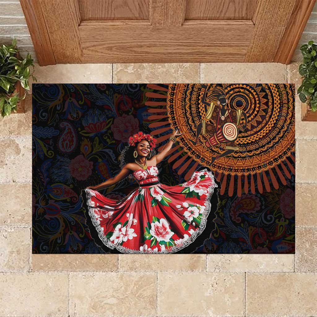 Sega Traditional Dance Rubber Doormat Paisley Mix African Pattern - Wonder Print Shop