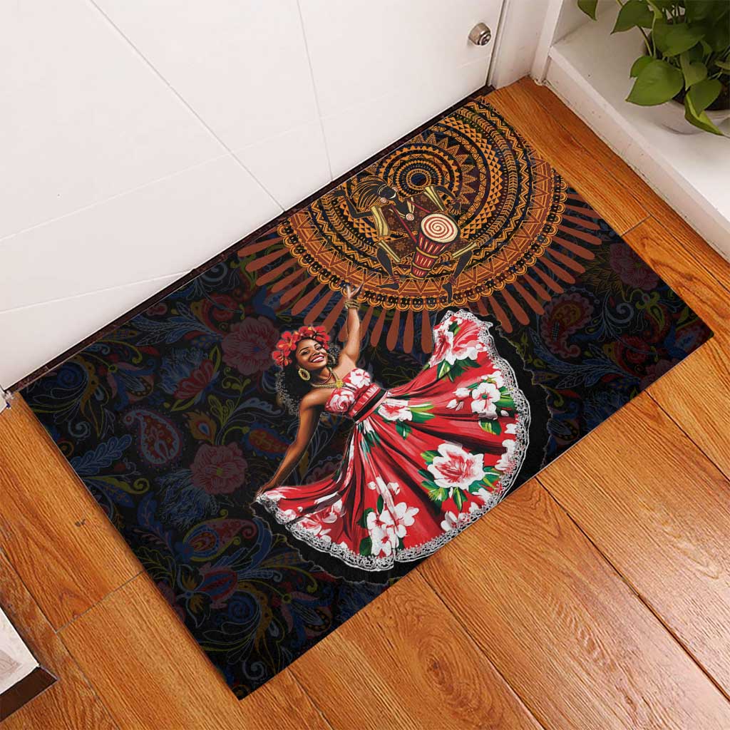 Sega Traditional Dance Rubber Doormat Paisley Mix African Pattern - Wonder Print Shop