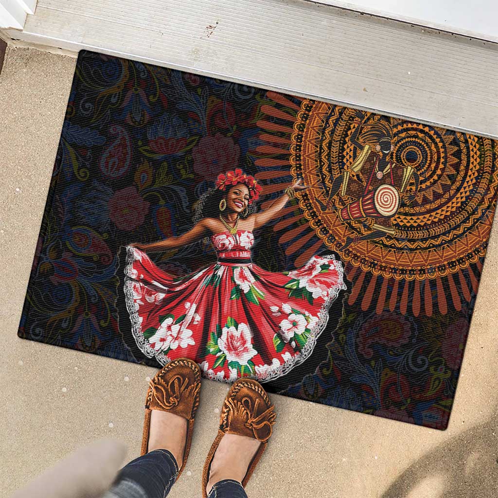 Sega Traditional Dance Rubber Doormat Paisley Mix African Pattern - Wonder Print Shop