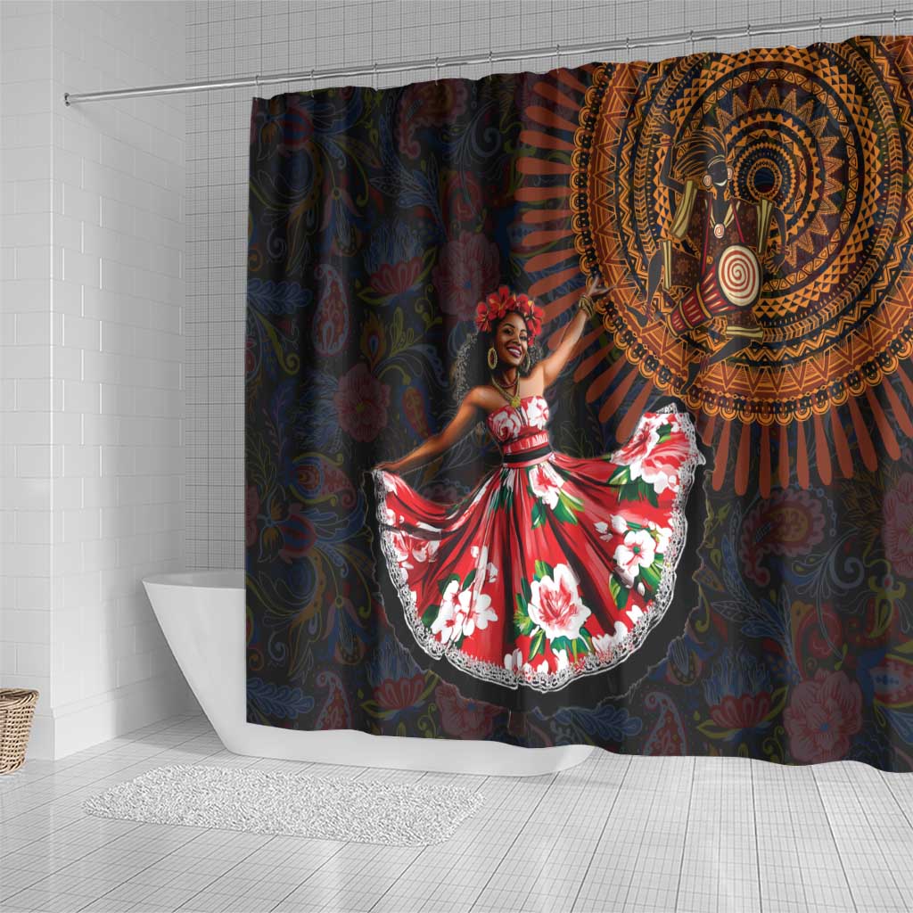 Sega Traditional Dance Shower Curtain Paisley Mix African Pattern - Wonder Print Shop