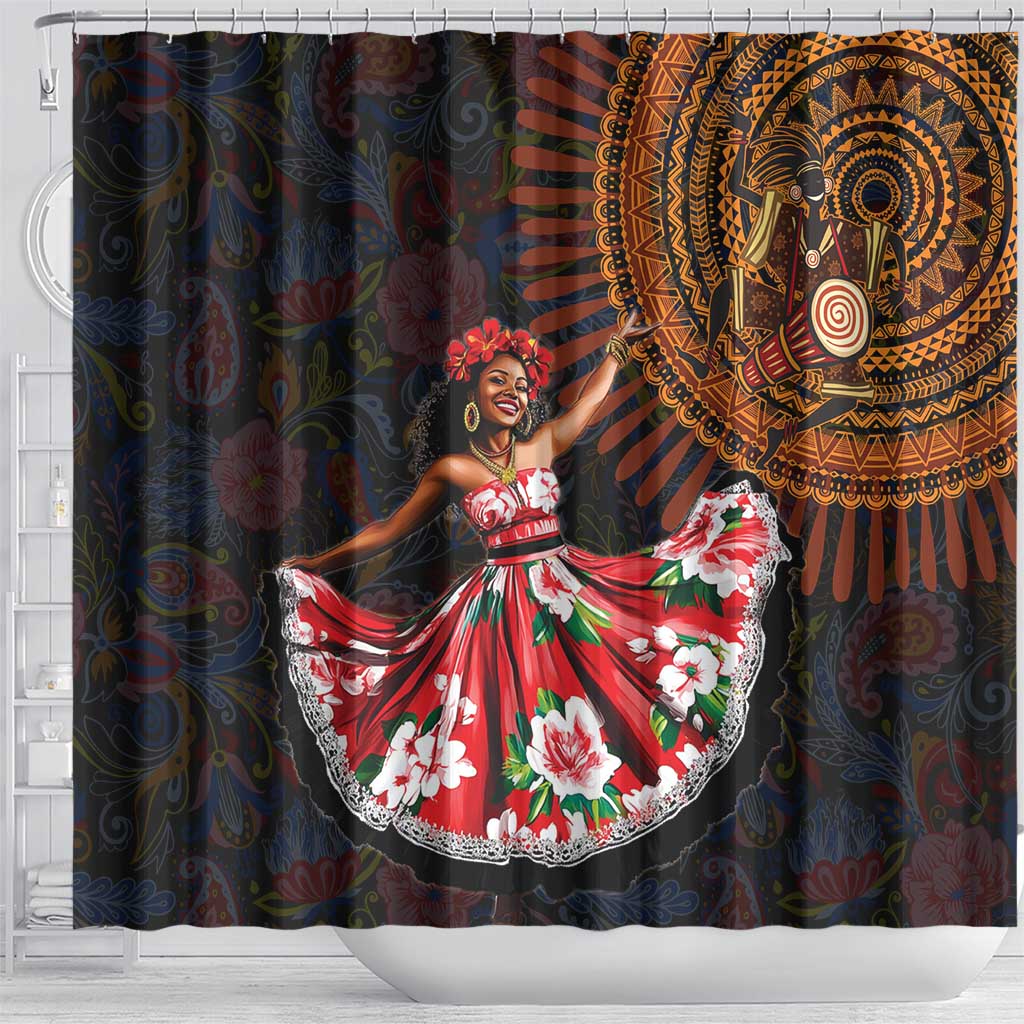 Sega Traditional Dance Shower Curtain Paisley Mix African Pattern - Wonder Print Shop