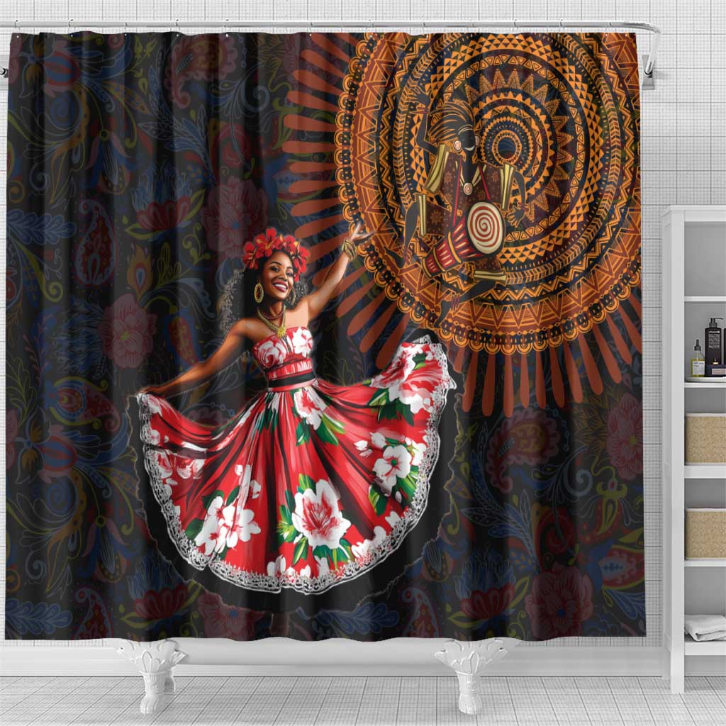Sega Traditional Dance Shower Curtain Paisley Mix African Pattern - Wonder Print Shop