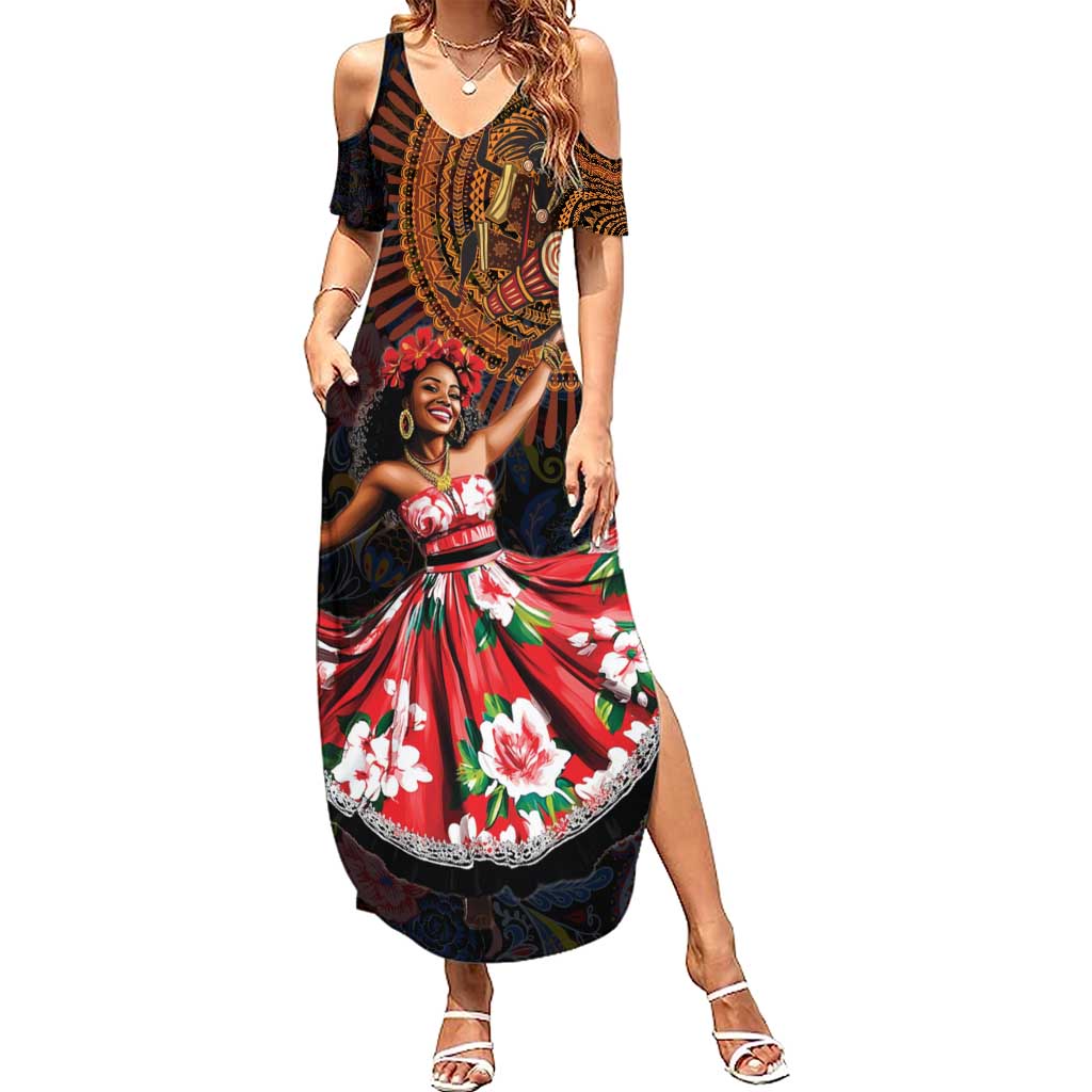 Sega Traditional Dance Summer Maxi Dress Paisley Mix African Pattern - Wonder Print Shop