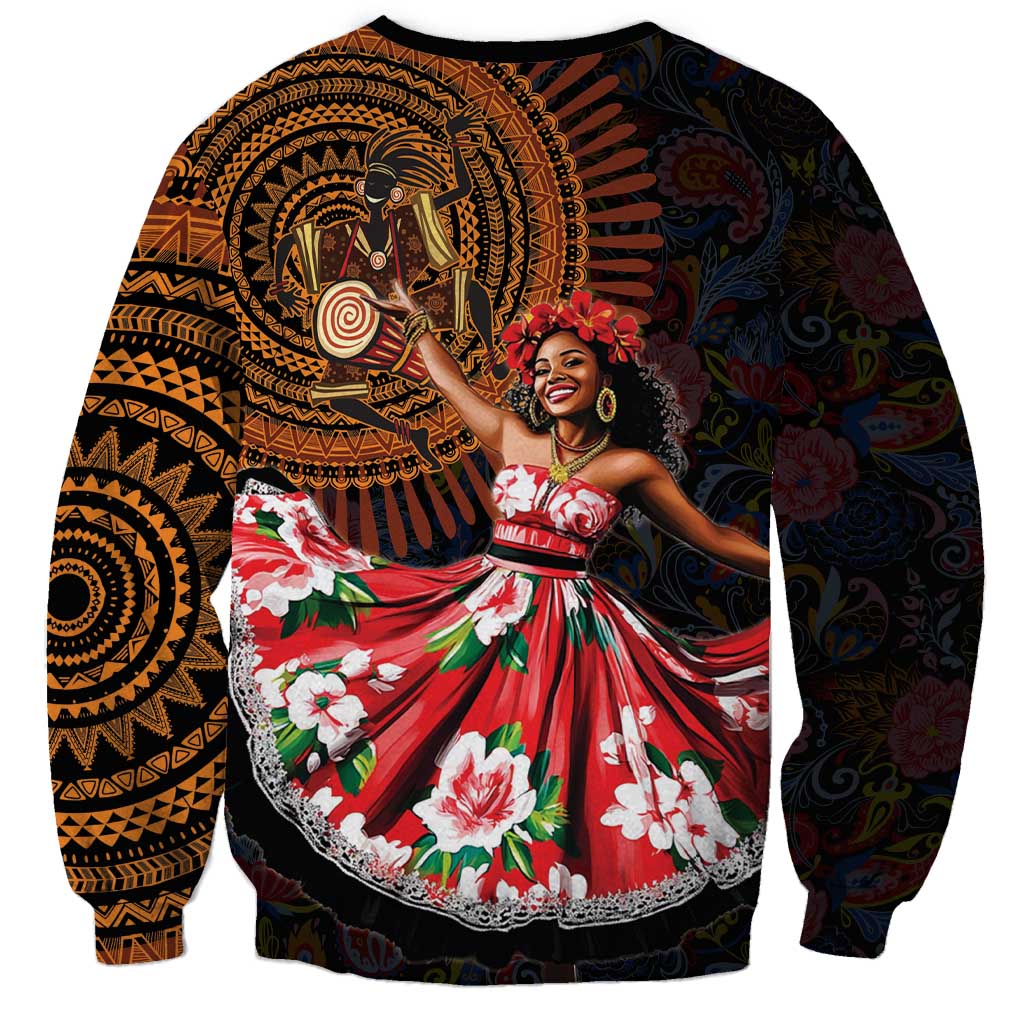 Sega Traditional Dance Sweatshirt Paisley Mix African Pattern - Wonder Print Shop
