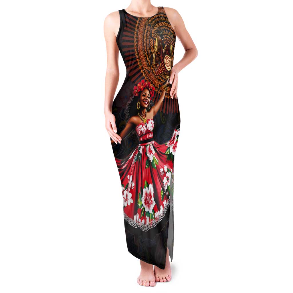 Sega Traditional Dance Tank Maxi Dress Paisley Mix African Pattern - Wonder Print Shop