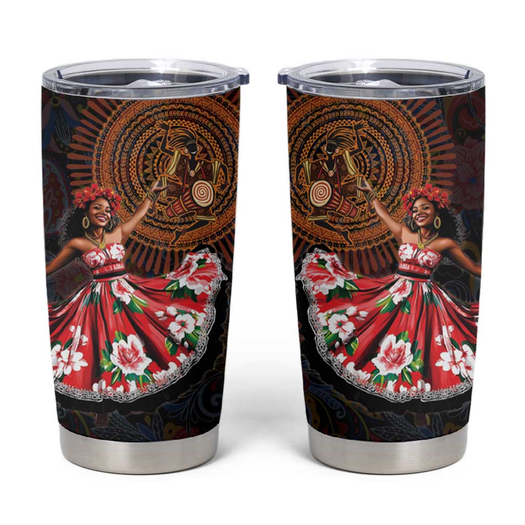 Sega Traditional Dance Tumbler Cup Paisley Mix African Pattern - Wonder Print Shop