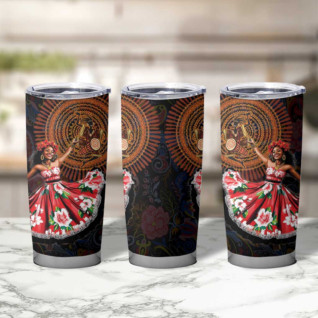 Sega Traditional Dance Tumbler Cup Paisley Mix African Pattern - Wonder Print Shop