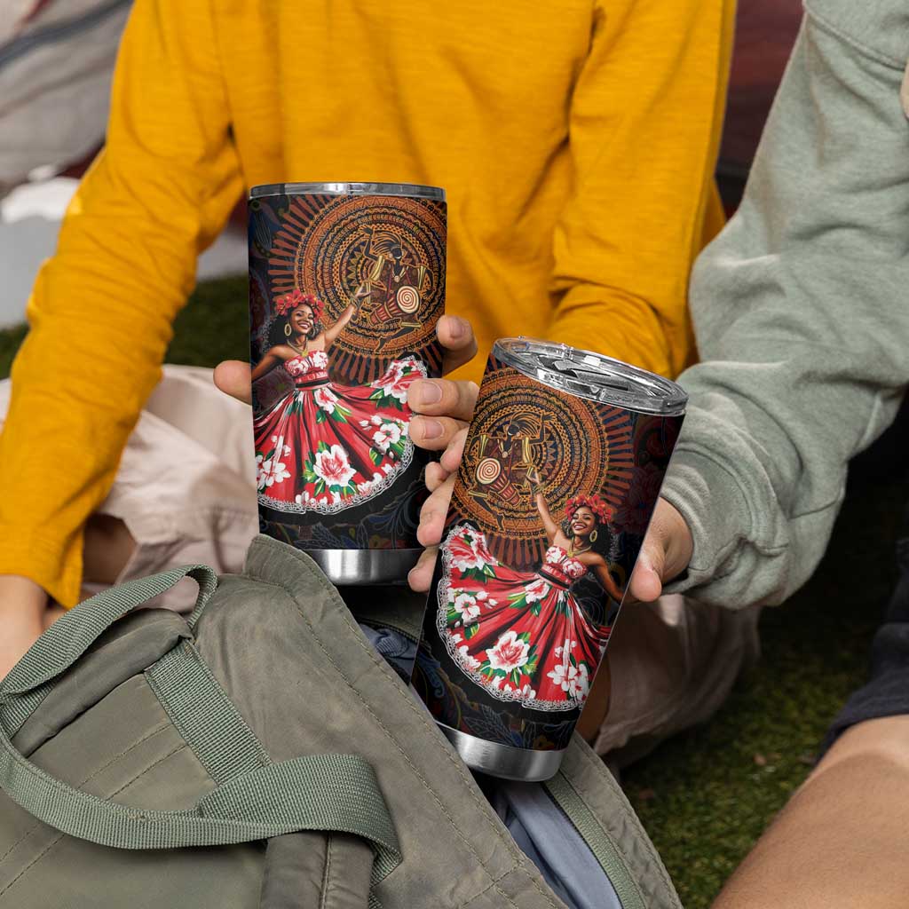 Sega Traditional Dance Tumbler Cup Paisley Mix African Pattern - Wonder Print Shop