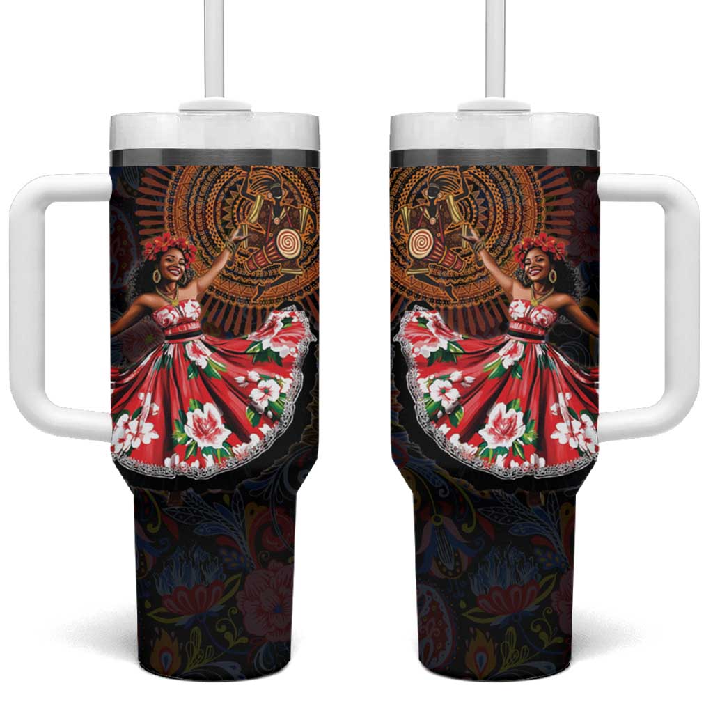 Sega Traditional Dance Tumbler With Handle Paisley Mix African Pattern - Wonder Print Shop