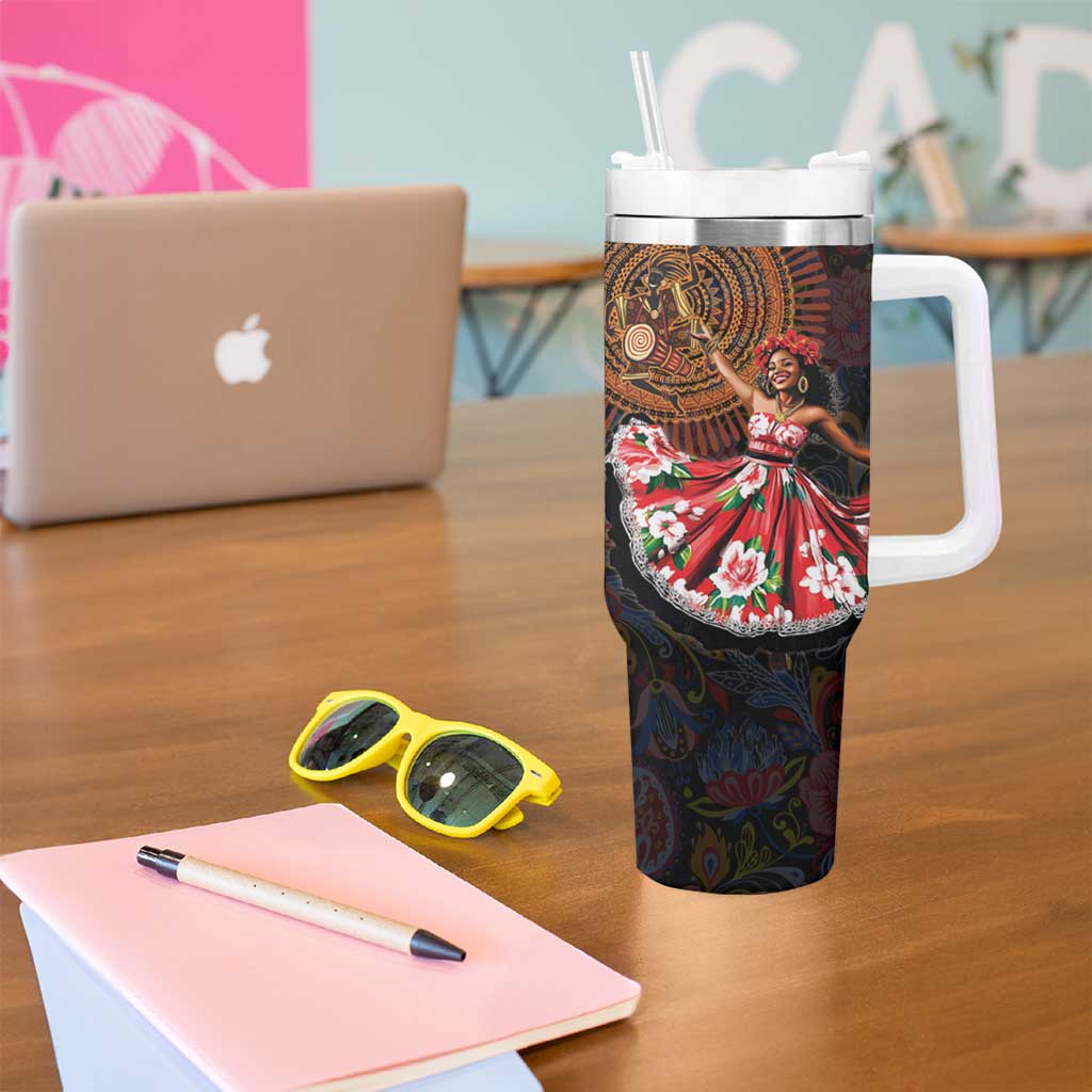 Sega Traditional Dance Tumbler With Handle Paisley Mix African Pattern - Wonder Print Shop