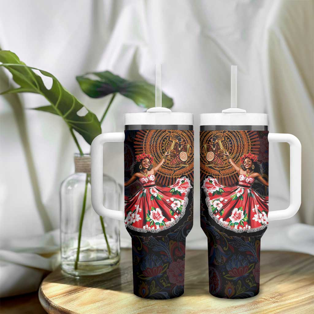 Sega Traditional Dance Tumbler With Handle Paisley Mix African Pattern - Wonder Print Shop