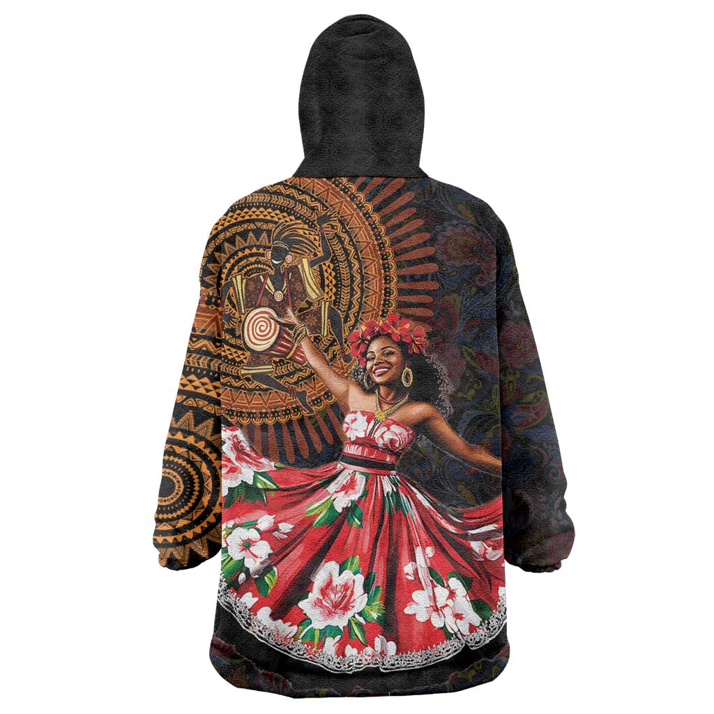 Sega Traditional Dance Wearable Blanket Hoodie Paisley Mix African Pattern - Wonder Print Shop