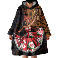 Sega Traditional Dance Wearable Blanket Hoodie Paisley Mix African Pattern - Wonder Print Shop
