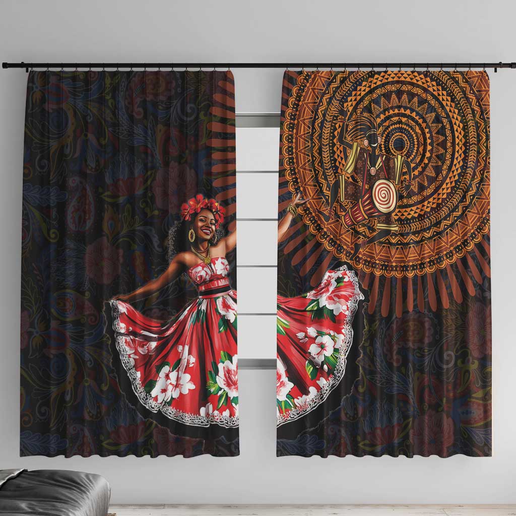 Sega Traditional Dance Window Curtain Paisley Mix African Pattern - Wonder Print Shop