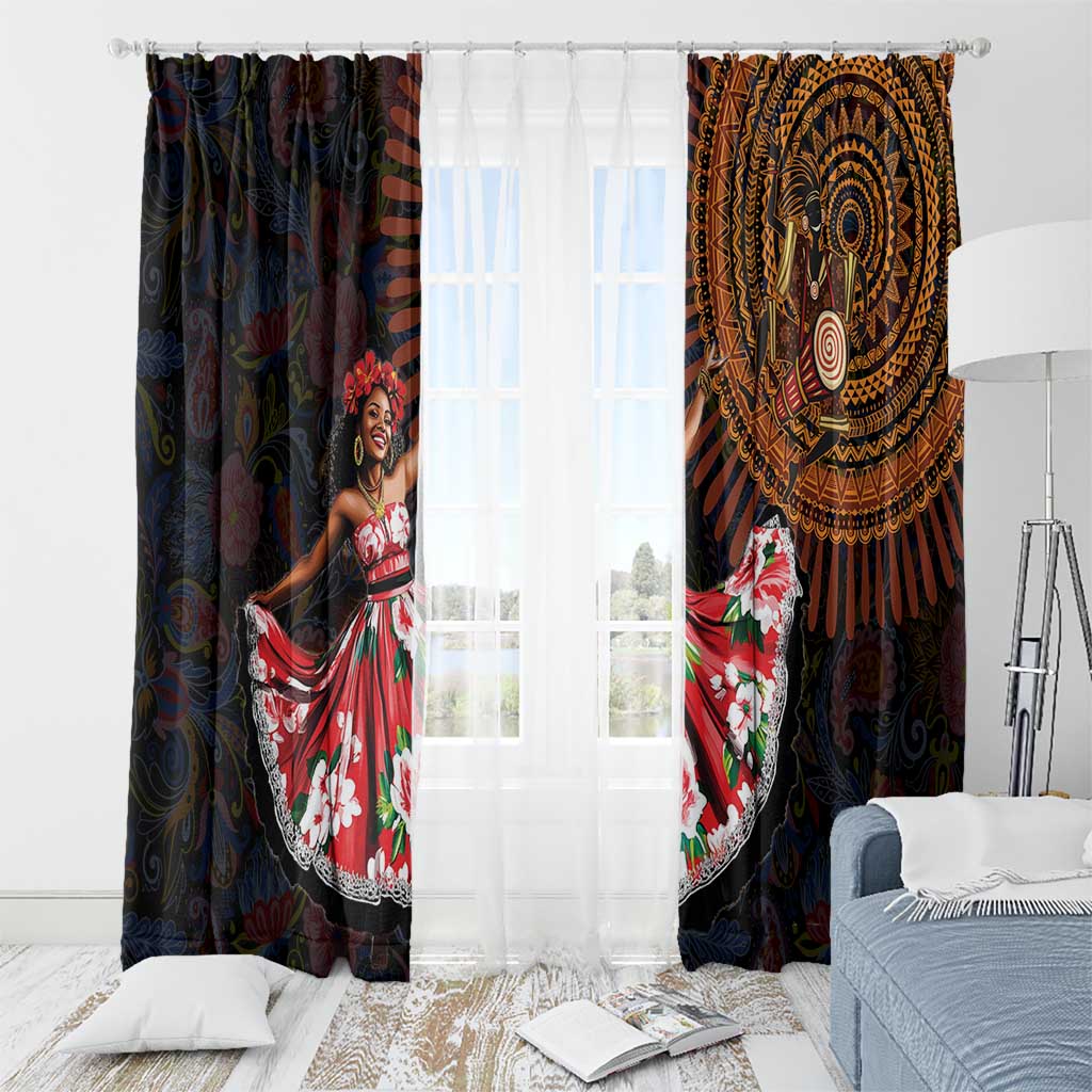 Sega Traditional Dance Window Curtain Paisley Mix African Pattern - Wonder Print Shop