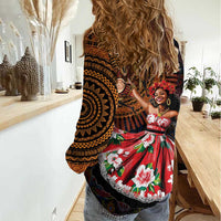 Sega Traditional Dance Women Casual Shirt Paisley Mix African Pattern - Wonder Print Shop