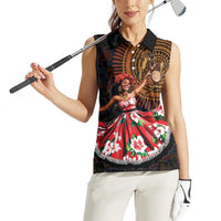 Sega Traditional Dance Women Sleeveless Polo Shirt Paisley Mix African Pattern - Wonder Print Shop