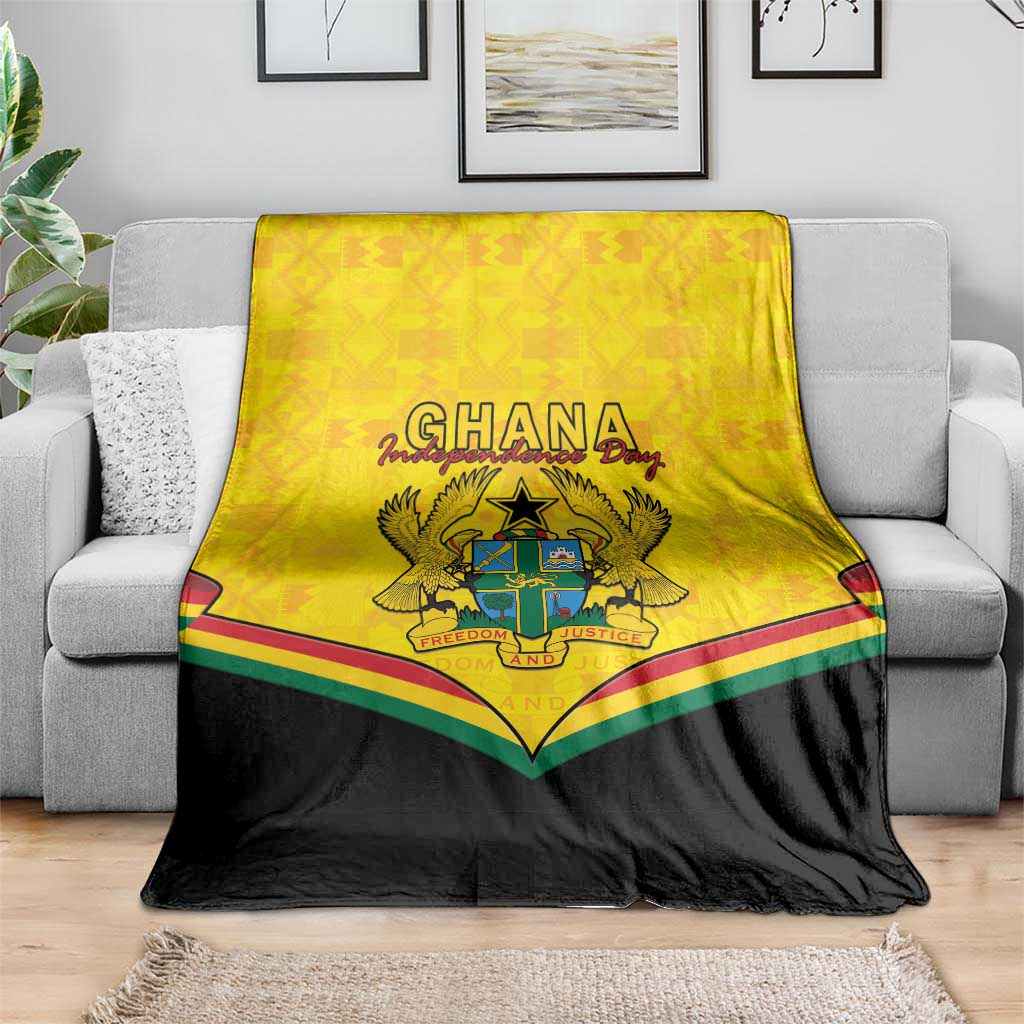 Ghana Independence Day Blanket Coat Of Arms With Kente Pattern