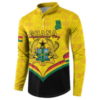 Personalised Ghana Independence Day Button Sweatshirt Coat Of Arms With Kente Pattern
