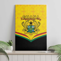 Ghana Independence Day Canvas Wall Art Coat Of Arms With Kente Pattern