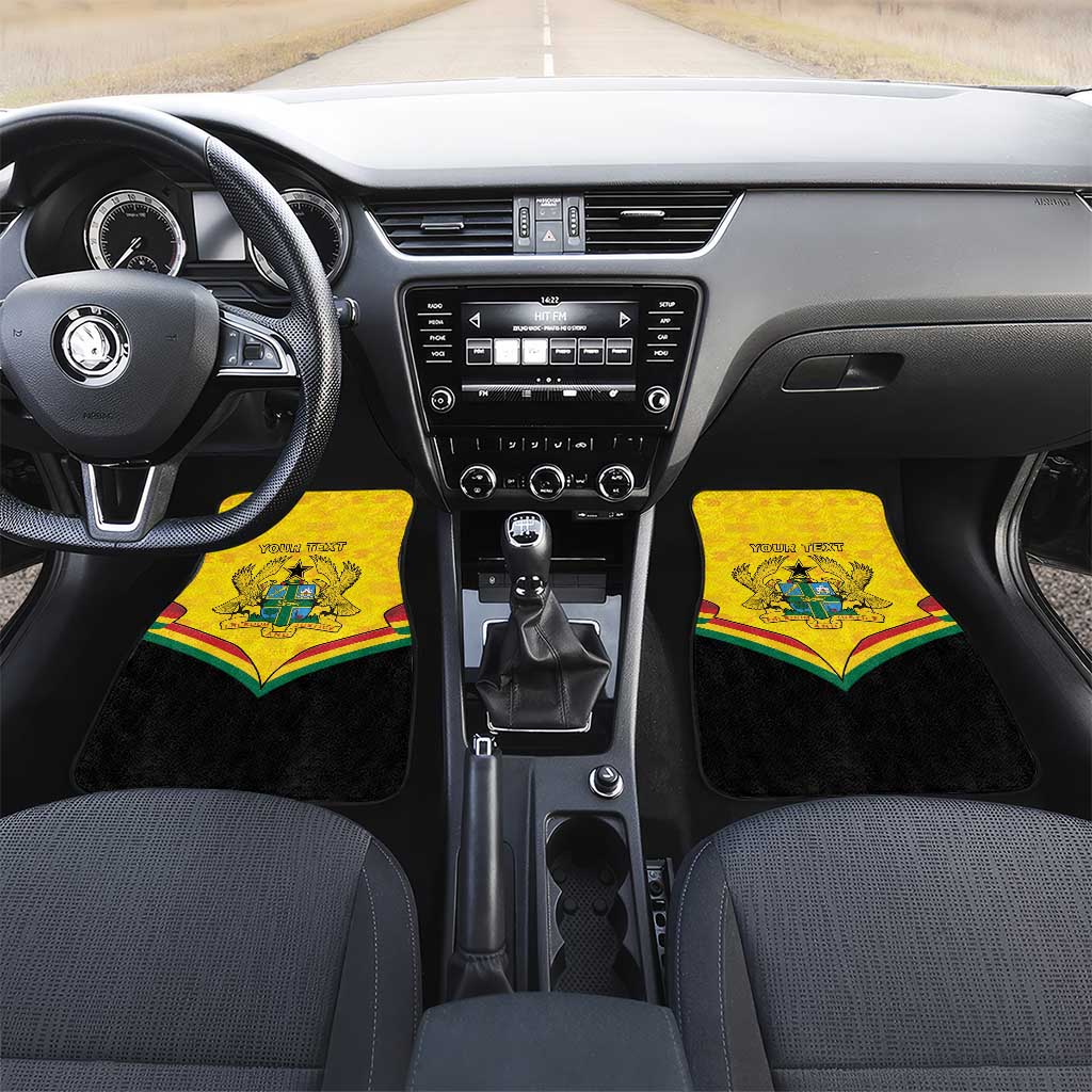 Ghana Independence Day Car Mats Coat Of Arms With Kente Pattern
