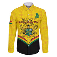 Personalised Ghana Independence Day Family Matching Off The Shoulder Long Sleeve Dress and Hawaiian Shirt Coat Of Arms With Kente Pattern