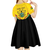 Personalised Ghana Independence Day Kid Short Sleeve Dress Coat Of Arms With Kente Pattern