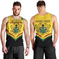 Personalised Ghana Independence Day Men Tank Top Coat Of Arms With Kente Pattern