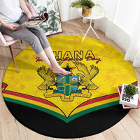 Ghana Independence Day Round Carpet Coat Of Arms With Kente Pattern - Wonder Print Shop