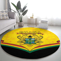 Ghana Independence Day Round Carpet Coat Of Arms With Kente Pattern - Wonder Print Shop