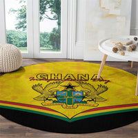 Ghana Independence Day Round Carpet Coat Of Arms With Kente Pattern - Wonder Print Shop