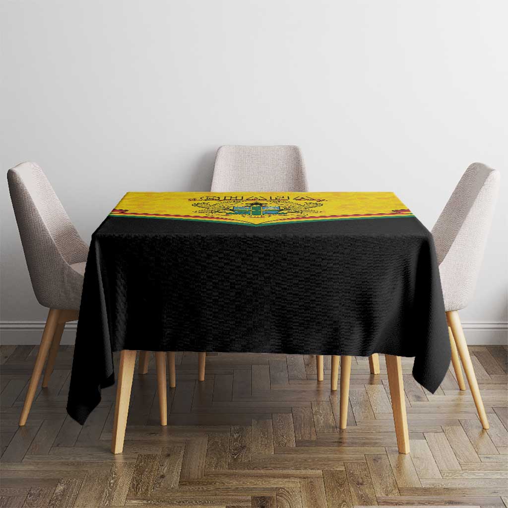 Ghana Independence Day Tablecloth Coat Of Arms With Kente Pattern - Wonder Print Shop