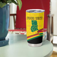 Personalised Ghana Independence Day Tumbler Cup Coat Of Arms With Kente Pattern - Wonder Print Shop
