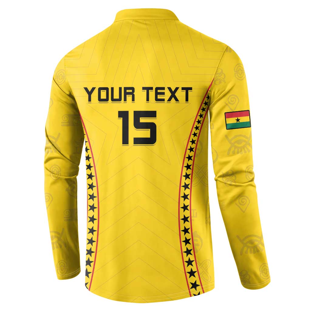 Custom Ghana Football Button Sweatshirt Go Black Stars