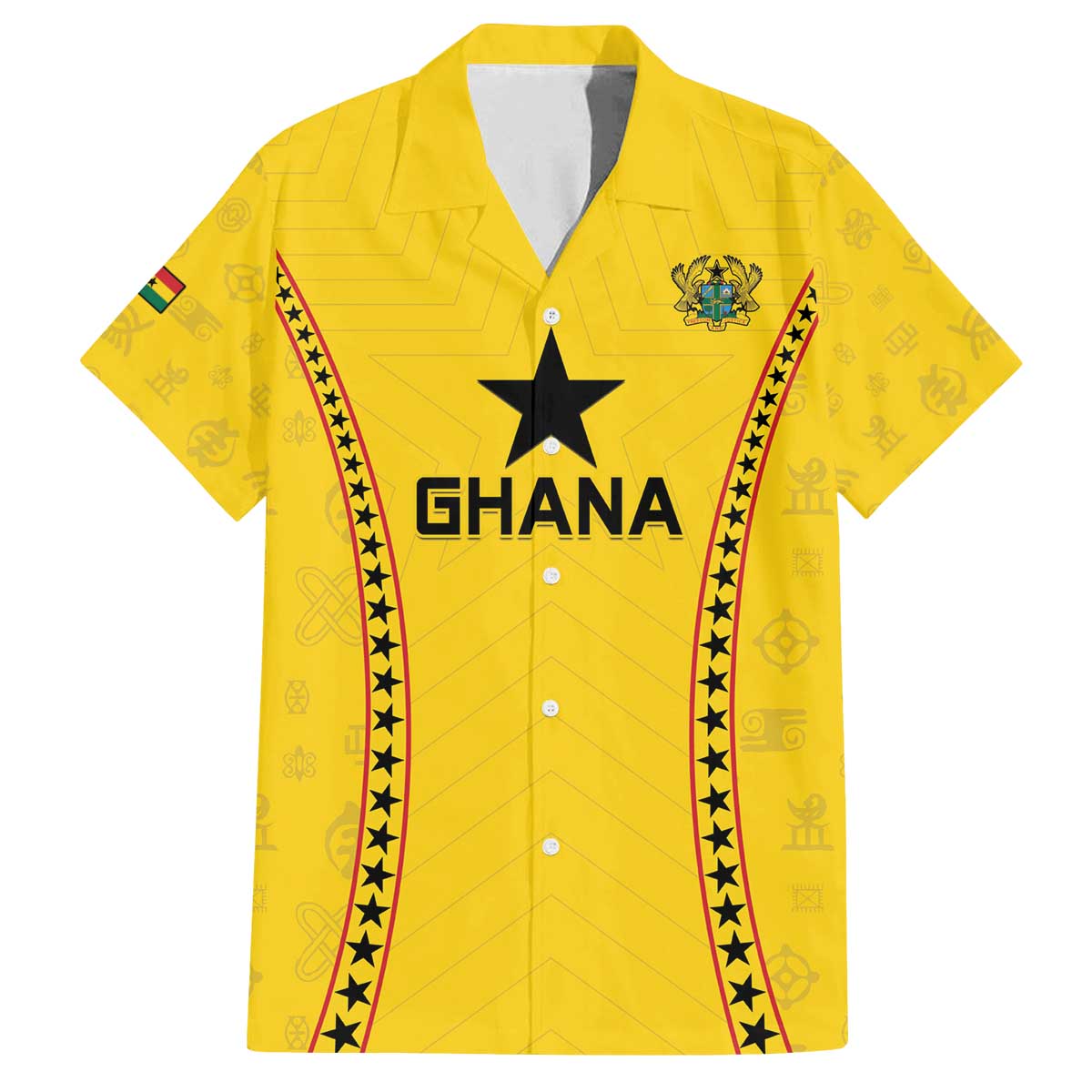 Custom Ghana Football Family Matching Off The Shoulder Long Sleeve Dress and Hawaiian Shirt Go Black Stars
