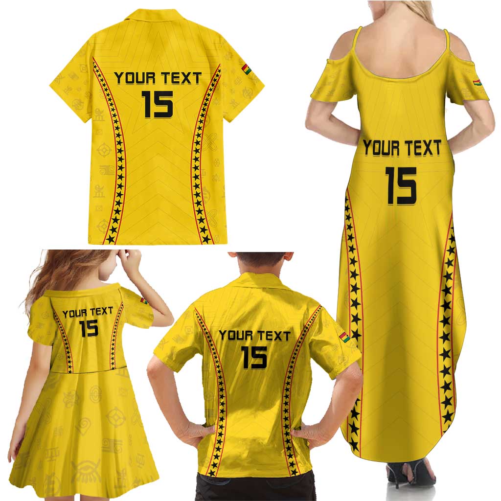 Custom Ghana Football Family Matching Summer Maxi Dress and Hawaiian Shirt Go Black Stars