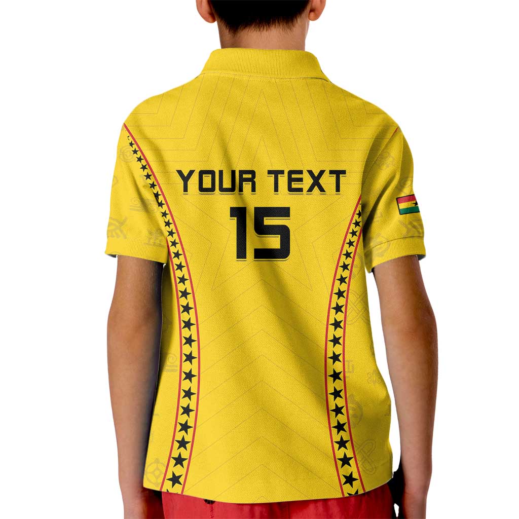 Custom Ghana Football Kid Polo Shirt Go Black Stars