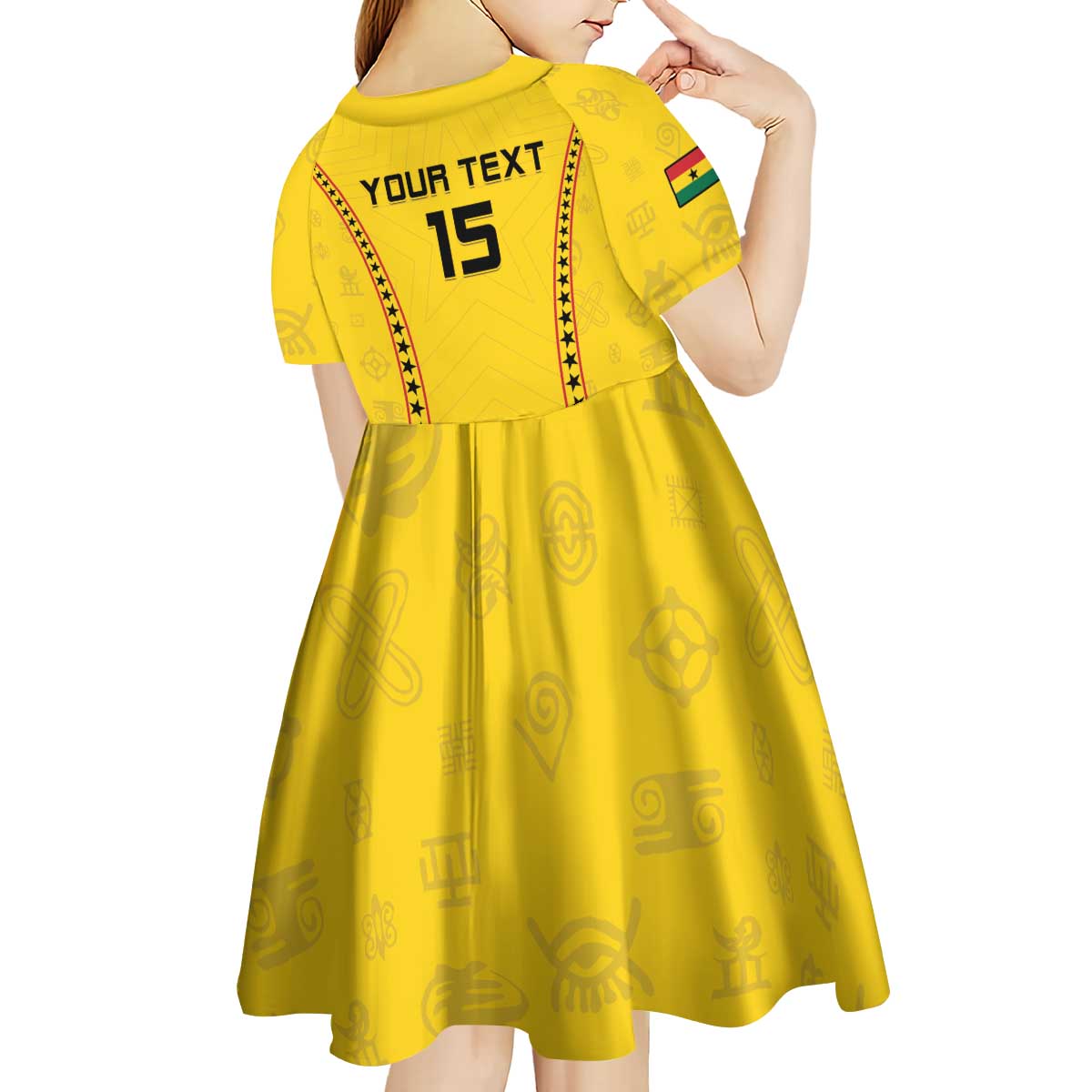 Custom Ghana Football Kid Short Sleeve Dress Go Black Stars
