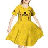 Custom Ghana Football Kid Short Sleeve Dress Go Black Stars