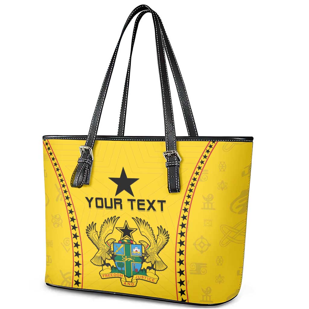 Custom Ghana Football Leather Tote Bag Go Black Stars