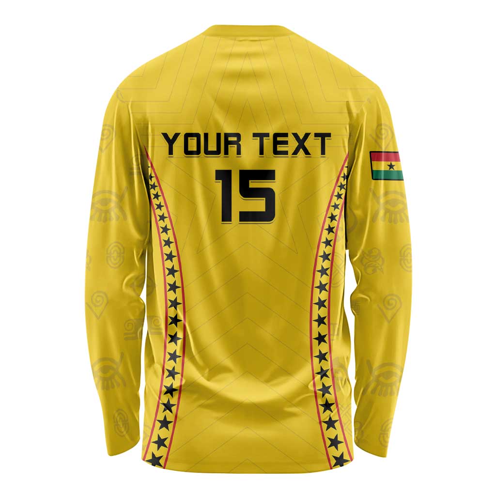 Custom Ghana Football Long Sleeve Shirt Go Black Stars
