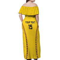 Custom Ghana Football Off Shoulder Maxi Dress Go Black Stars