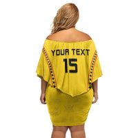 Custom Ghana Football Off Shoulder Short Dress Go Black Stars