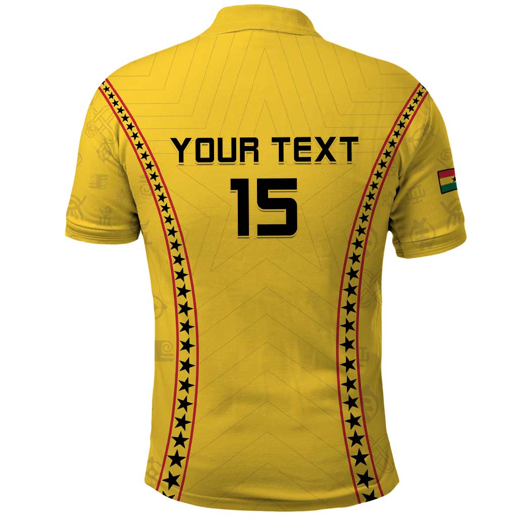 Custom Ghana Football Polo Shirt Go Black Stars