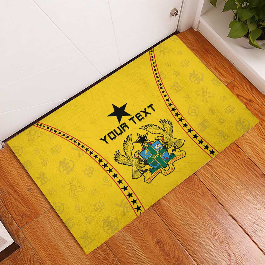 Custom Ghana Football Rubber Doormat Go Black Stars - Wonder Print Shop