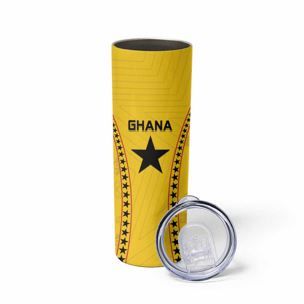 Custom Ghana Football Skinny Tumbler Go Black Stars - Wonder Print Shop