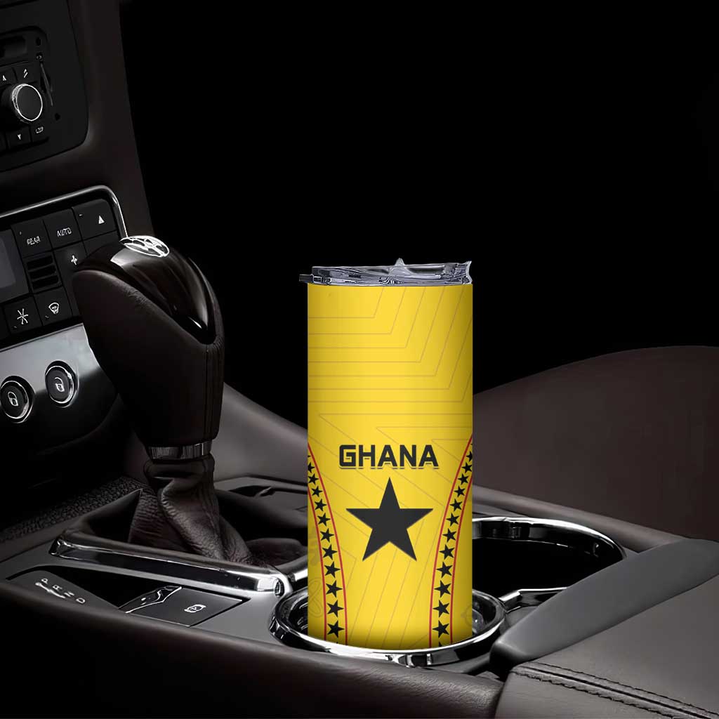 Custom Ghana Football Skinny Tumbler Go Black Stars - Wonder Print Shop