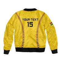 Custom Ghana Football Sleeve Zip Bomber Jacket Go Black Stars - Wonder Print Shop